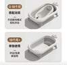 iuu婴儿洗澡盆 可折叠宝宝浴盆大号 洗澡神器躺托浴架新生儿童用品 【北欧灰】+浴架+浴网+脸盆*3 材质：FAD食品级材质检测认证 实拍图