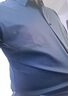 罗蒙无痕衬衫男士春秋冬季免烫垂感加绒保暖衬衣免烫弹力商务休闲爸爸 上青色 常规 XL 175 【建议135-150斤】 实拍图