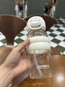 恩尔美（nRMEi）玻璃杯女士高颜值大容量孕产妇躺着喝水吸管杯夏耐高温泡茶水杯子 暖杏白 [双饮/杯套/重力球]650ml 实拍图