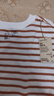 无印良品（MUJI）女式 条纹 圆领短袖T恤 上衣打底衫女款内搭女装女士 烟熏橙色条纹 M (160/84A) 实拍图