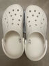 卡骆驰crocs洞洞鞋贝雅卡骆班轻便耐磨一脚蹬休闲鞋|205089 白/深蓝-126 37 /38(230mm) 实拍图