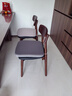 远舰全实木椅子餐椅家用靠背椅中古风原木风奶油风书桌椅简约餐桌椅子 胡桃木色+黑色皮软包 1把（整装发货免安装 两把起发） 实拍图