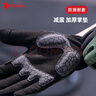 boodun自行车山地车单车骑行骑车手套全指减震长指男专业装备女夏秋季 黑绿色 M 实拍图