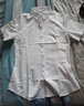 罗蒙短袖棉衬衫女夏季商务职业工装纯色正装工作服v领白衬衣 白色 36 实拍图
