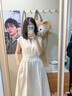 UR2025春季新款女装简约V领打揽收腰无袖连衣裙UYY750004 本白 (袖口偏大) S 实拍图