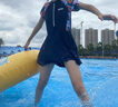 梵迪拉（F.DYRAA）泳衣女夏遮肚连体游泳馆海边显瘦游泳三件套11015藏蓝裙式连体XL 实拍图