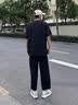 花花公子裤子男士夏季冰丝薄款速干直筒休闲学生宽松阔腿垂感九分小西裤 1216XK黑色 XL （建议130-150斤） 实拍图