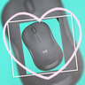 罗技（Logitech）M221 轻音鼠标 无线鼠标 办公鼠标 对称鼠标 带无线微型接收器 薄荷绿 实拍图