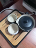 南山先生 黑陶快客杯一壶两杯便携式旅行茶具竹制茶盘日式陶瓷功夫茶具 汉禅一壶二杯＋茶盘 4件 实拍图
