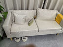 昊罔（HAOWANG）北欧简约现代布艺沙发小户型客厅双人出租房卧室公寓简易网红沙发 米白色【乳胶款】 大双人 140cm 置物袋+2抱枕 实拍图
