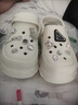 森馬洞洞鞋女款夏季2025新款外穿高级踩屎感包头拖鞋防滑软底沙滩凉鞋 白色【米黑煤球】 34-35 实拍图