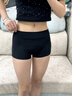 裤袜菇凉女生安全裤夏季外穿高腰紧身收腹高弹力防走光纯棉透气打底短裤 黑色【一条装】抑菌 免穿内裤 M 码（80-95斤可选） 实拍图
