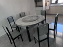 初屋 餐桌 实木岩板餐桌椅组合圆桌伸缩折叠现代简约餐厅饭桌餐桌餐椅 1.35米餐桌-12MM岩板备注-实木椅 一桌六椅【升级四轨】 实拍图