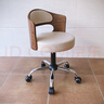 实木小巧电脑椅子简约书桌学生升降椅书房椅家用靠背美容美甲转椅 普通滑轮款【棕木+白色PU】 实拍图