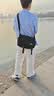 特步男士斜挎包男款2025新款单肩包男生外出便携背包大容量邮差包 黑色 实拍图