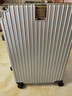 双星（doublestar）铝框行李箱拉杆箱加厚大容量旅行箱韩版新款可登机箱密码箱皮箱子 气质银卡扣【加厚箱体可坐可骑】 24英寸 常用推荐 实拍图