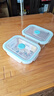 康宁康宁玻璃保鲜盒食品级冰箱收纳盒可微波炉加热饭盒上班族带饭餐盒 【透白蓝】750+750毫升 实拍图