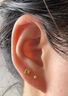 蔓笙纯S999足银金色豆豆圆珠耳钉女光面磨砂耳骨钉洗睡免摘养耳洞耳饰 光面金色3mm一对 实拍图