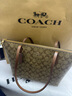 蔻驰（COACH）【官方授权店】奢侈品女包ZIP30系列托特包单肩手提包送女友礼物 4455IME74卡其棕色配色 实拍图