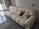 冬熊棉花糖真皮沙发法式奶油风客厅小户型轻奢白色钢琴键云朵沙发 【大四人位3.1米】 生态皮【豪华版】乳胶+4CM紫罗兰 实拍图