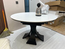 亮郦居政府补贴法式复古伸缩岩板餐桌白色家用意式轻奢窈窕圆形实木餐桌 1.2米(复古风窈窕伸缩餐桌) 实拍图