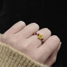 银想容黄金足金999玫瑰花戒指女转运珠520情人节送女朋友老婆礼物 玫瑰花约0.16g+黑绳戒指支持多退少补 实拍图