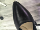 意尔康女鞋粗跟时装鞋浅口套脚高跟鞋工作女单鞋春秋 26904W黑色39 实拍图