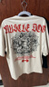 MUSCLEDOG 肌肉狗丛野玫瑰潮牌印花大码宽松半袖健身训练衣服运动短袖T恤男 卡其色 XL 实拍图