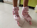 斯威（SWAY）轮滑鞋儿童专业溜冰鞋男女童初学者可调节直排轮成人滑冰旱冰鞋 粉蝶【全包壳+双芭扣】头盔护具 L (适合12岁-成人)日常鞋码37-41 实拍图