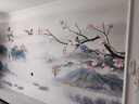 新中式客厅电视背景墙壁布沙发山水影视墙墙布壁纸顺风顺水3d壁画 无缝绒底18d超浮雕貢绸布 定制 实拍图