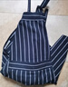 季萌厨房围裙男日式纯棉围裙女棉麻韩版可爱简约双口袋围裙 黑色竖条纹 1条 实拍图