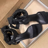 CHARLES&KEITH一字带缎面蝴蝶结绑带高跟凉鞋子女鞋生日礼物CK1-61720177 BLACK TEXTURED黑色纹理 37 实拍图