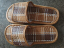 新品亚麻拖春夏透气室内防滑居家用凉拖 方格 37-38 实拍图