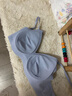 ubras[虞书欣同款]夹心软支撑光面小胸聚拢女无痕内衣隐形无钢圈文胸罩 【背勾款】奶盐蓝色 L 80A/80B 实拍图