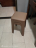 塑料凳子家用加厚可叠放软包高板凳现代简约客厅凳椅子奶茶椅子 4把咖啡色【稳固防滑-超强承重】 实拍图
