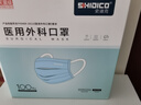 史迪克医用外科口罩独立包装灭菌级一次性医用口罩防尘挂耳式防细菌飞沫 100枚医用外科独立装 蓝色 实拍图