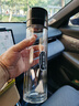 天喜（TIANXI）一键开盖双层玻璃杯大容量水杯茶水分离杯节日礼物黑色500ml 实拍图