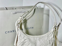 CHARLES&KEITH褶皱油蜡皮手提单肩腋下包女生日礼物CK2-40271360 Cream奶白色 M 实拍图