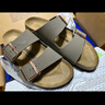 BIRKENSTOCK勃肯德国进口男女款经典舒适软木Arizona双扣拖鞋送父亲送长辈 男款灰色 44 实拍图