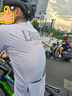兰帕达骑行服公路车男夏季骑行服短袖上衣骑行短裤套装速干骑行衣风尚 迷雾灰短袖+背带短裤黑色小兰裤 L （适合体重120-139斤） 实拍图