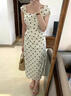 贞喜气法式气质连衣裙夏天女2025年新款高级感立体花朵包臀收腰长裙 可拆卸花朵波点连衣裙 M 建议45/55KG 实拍图