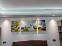 诗六艺家饰客厅装饰画北欧现代简约沙发背景墙挂画三联画大气轻奢壁画晶瓷画 家和富贵A（铝合金外框） 镶钻画左右50*70+中间100*70亮面 实拍图