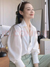美洋（MEIYANG）【免熨系列】立体剪裁衬衫女 宽松长袖春秋白衬衣 白色 S 实拍图