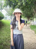【京东物流】防晒帽子女夏季遮阳帽户外防紫外线空顶帽沙滩太阳帽 黑色 实拍图
