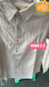 ACLOSMIL春夏装翻领长袖亚麻衬衫男士日系宽松时尚休闲白寸衫棉麻衬衣外套 长袖—原麻色 【9027】 XL 实拍图