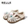百丽（Belle）童鞋女童包头凉鞋夏季儿童水晶公主鞋宝宝软底学步鞋 米色29 实拍图