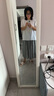 无印良品（MUJI）女式 强捻 抽褶裙 长半身裙女裙子女装格子裙25年夏季BE1VEC5S 黑色格纹 XL （165/74A） 实拍图