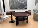 汇优隆法式复古实木茶几中古风圆形茶桌家用小桌子小户型客厅2025新款 实木双层圆茶几+边几【中古色】 实拍图