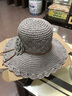 PTAH草帽女夏季度假出游防晒帽休闲百搭太阳帽手工编织沙滩帽 灰色 可调节 实拍图
