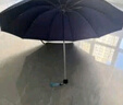 天堂 加大雨伞三折 晴雨两用商务伞经典格纹10骨大雨伞男女 黑色 实拍图